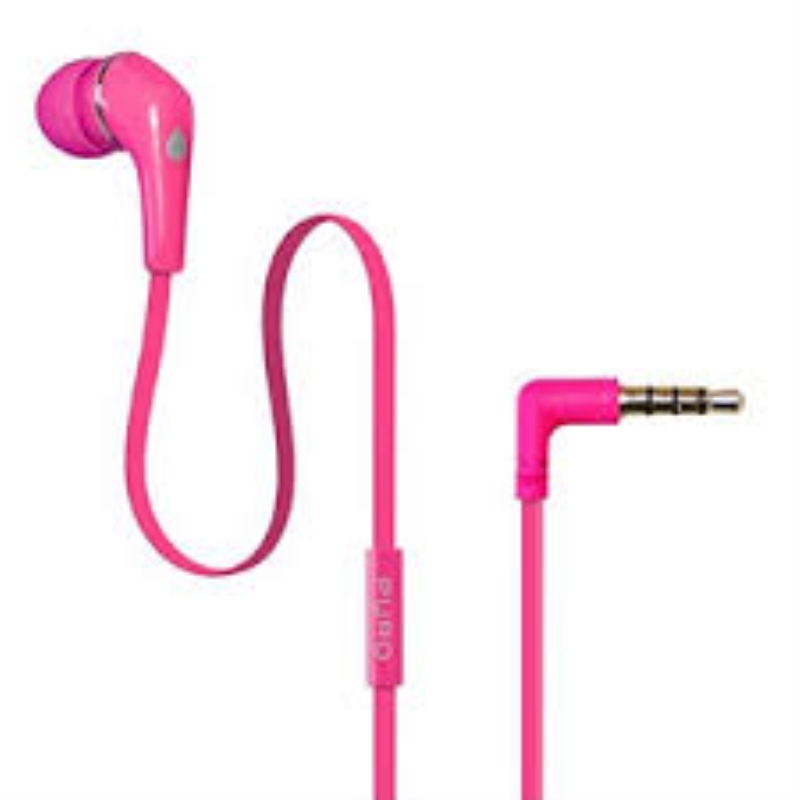 PURO Auricolare mono in-ear Puro con microfono e tasto risposta rosa